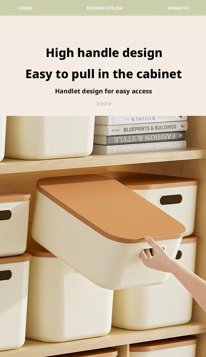 Load image into Gallery viewer, Toy Storage Box with Lid Desktop Plastic Snacks Cosmetics Organizer Basket Dormitory Wardrobe Sundry Pants Clothes Storage Box

