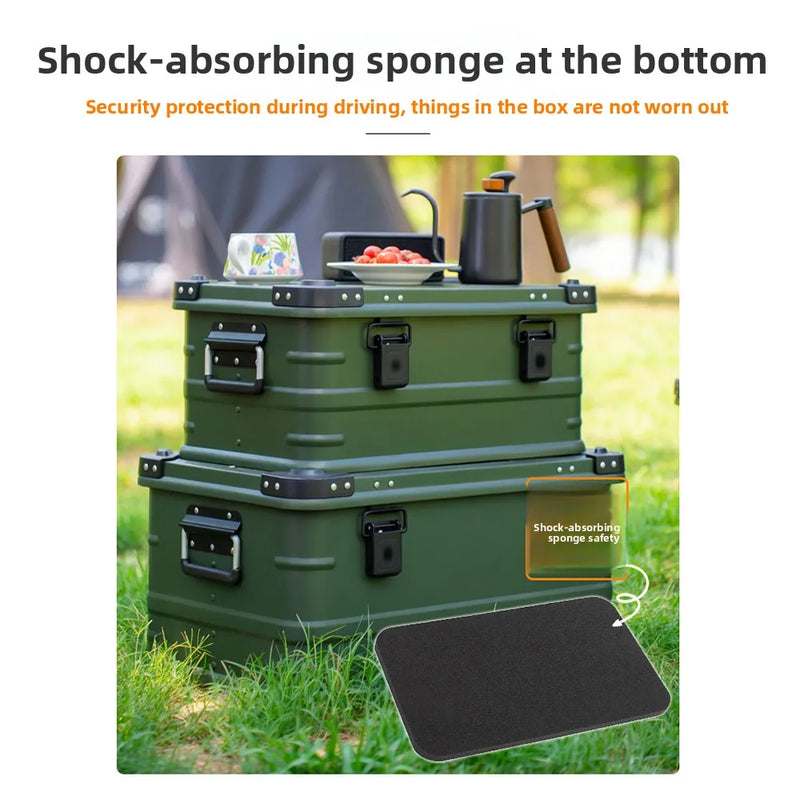 Load image into Gallery viewer, DOTWISE Outdoor Storage Box Camping Picnic Travel Aluminum Alloy Car Organizer Large Capacity Box Amry Green Storage Bag
