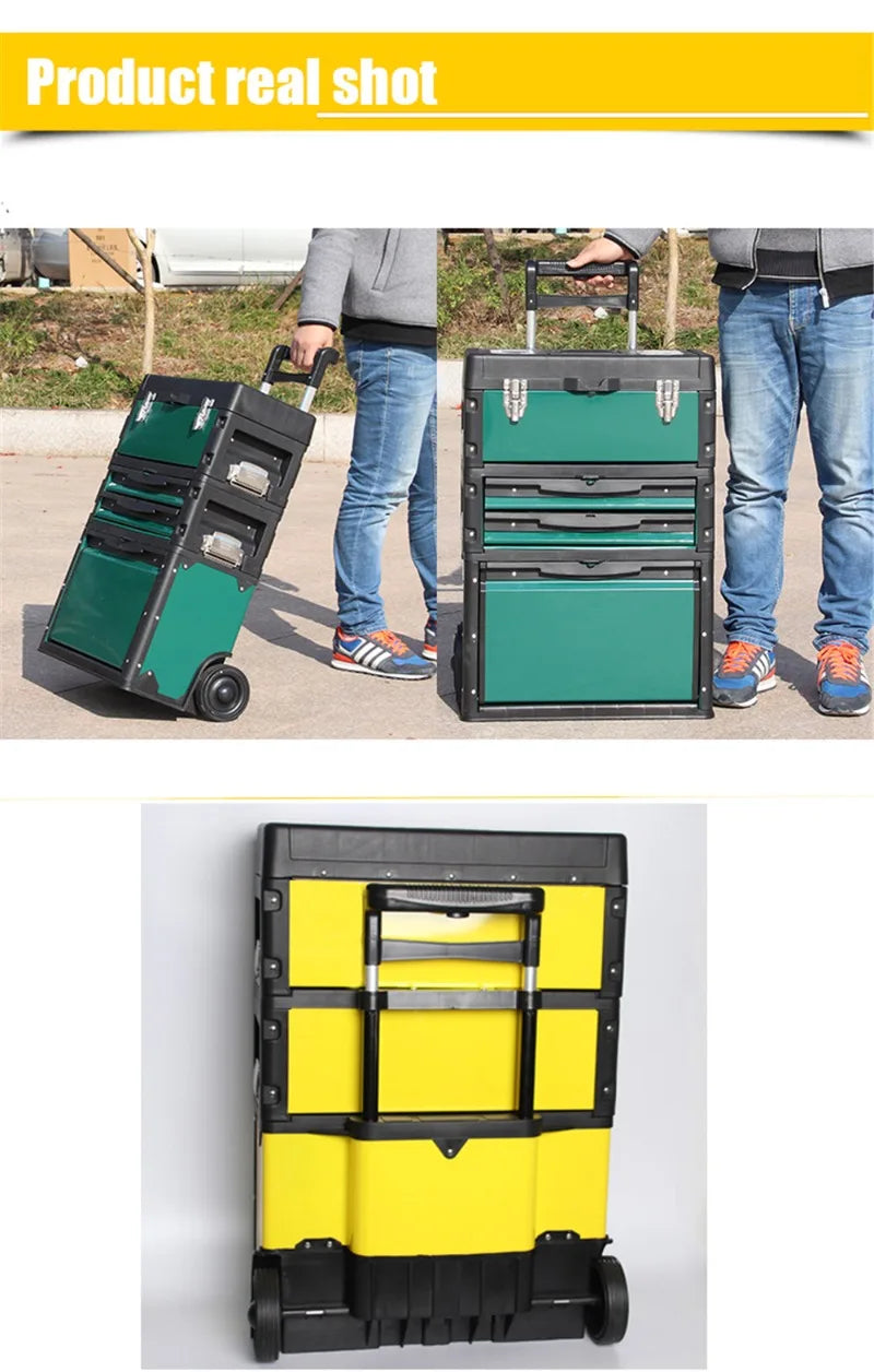 Load image into Gallery viewer, Tool Box Storage Professional Big Metal Removable Three-layers Alloy Tool Box Workshop Storage Hardware Electrician Product
