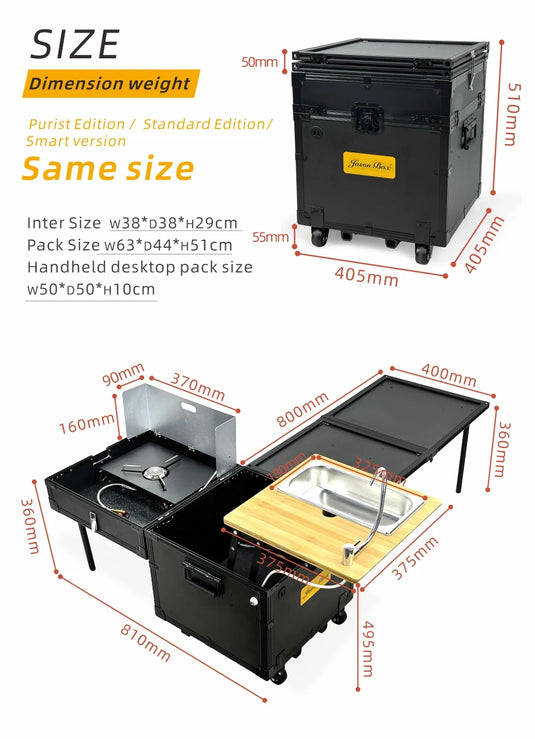 Jason Camping Customized High Quality Camping Folding Storage Box for Outdoor Picnic Compact Van Multi Functional Kitchen Box