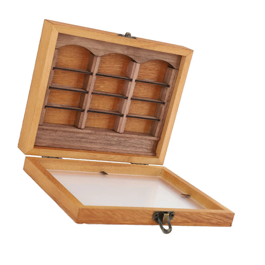 Miniature Bookshelf Decoration 196 Folded Books Miniature Book Boxes Display Case  Wood Stylish for Coffee Shop