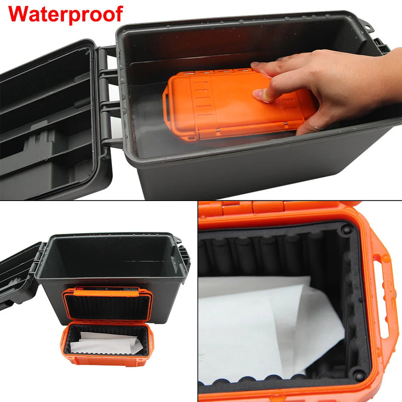 Load image into Gallery viewer, ABS Ammo Box Hunting Safety Bullet Storage Safe Pouch Ammo Can Outdoor Lightweight Ammo Accessory Crate Waterproof Shockproof
