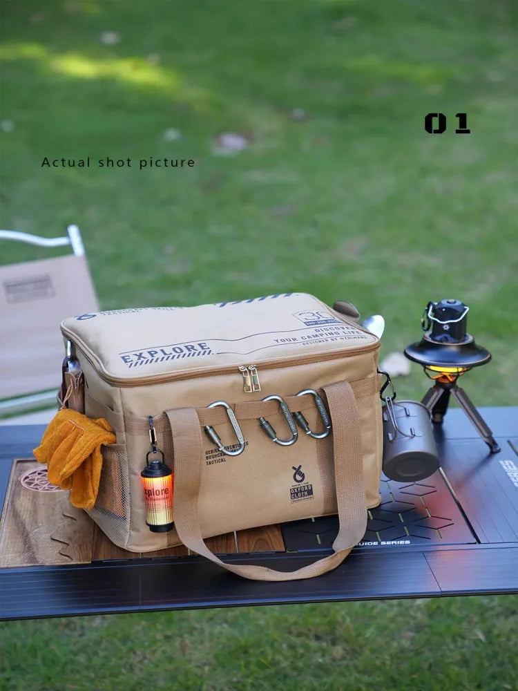 Load image into Gallery viewer, Outdoor folding storage box, picnic camping equipment storage box, tableware and kitchenware storage bag, large capacity
