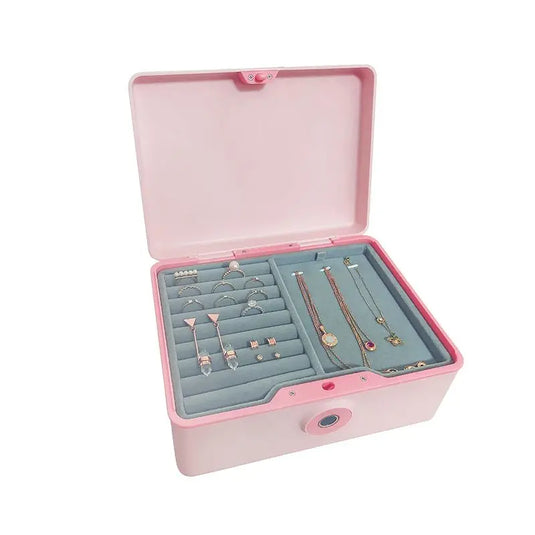 Biometric Fingerprint Safe Box Mini Safe Money Cash Jewelry Security Storage Box Household File Secret Hidden Safe Cosmetic Box