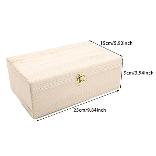 Rectangular Wooden Storage Box Hinged Wooden Gift Box Buckle Boxes Gift Packing Jewelry Case Home Sundries Storage