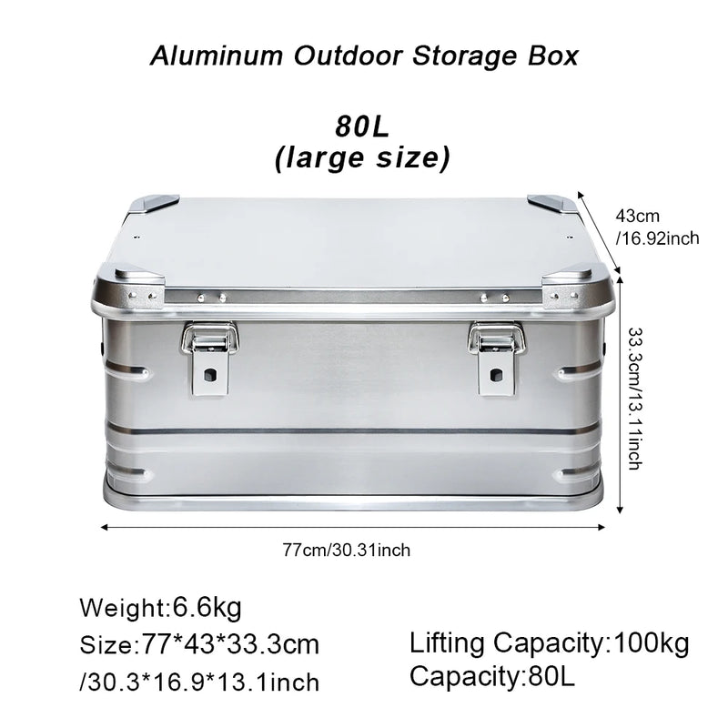 Load image into Gallery viewer, DOTWISE Outdoor Storage Box 30-80L Large Capacity Aluminum Alloy Box For Camping Picnics Travel Home Storage Organization
