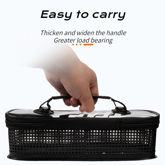 Fishing Tackle Boxes Portable Mesh Flushing Sea Fishing Lure Boat Bait Carrying Iron Plate Storage Bag Fishing Supplies