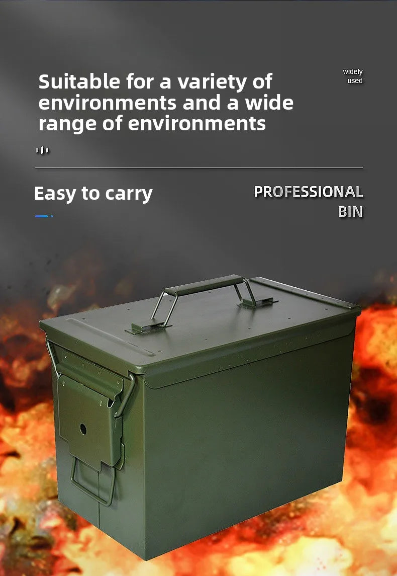 Load image into Gallery viewer, Metal bullet box, iron sheet storage box for hardware tools, small multi-functional protective portable ammunition empty box
