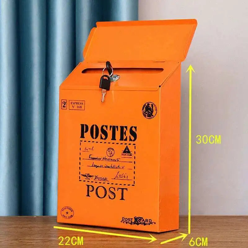 Load image into Gallery viewer, Household Industrial Style Photography Prop Mailbox Retro Christmas Mailboxes Tin Letter Box Vertical Suggestion Box Letter Box
