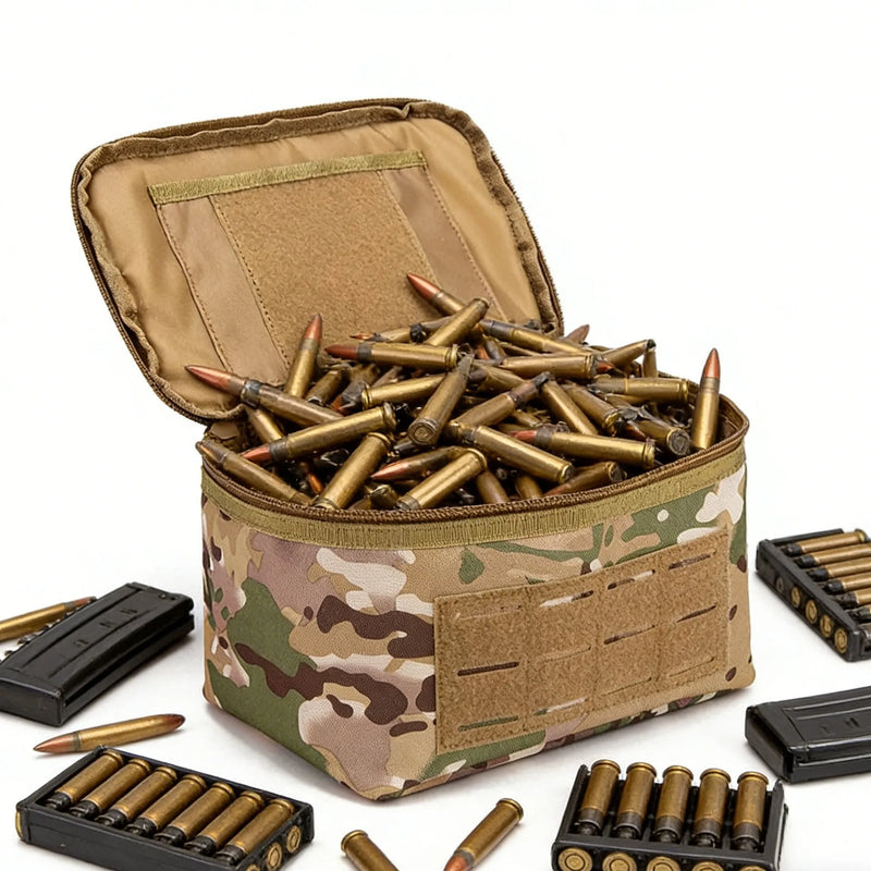Load image into Gallery viewer, Portable Rifle Cartridge Bag Pistol Ammo Pouches Outdoor Ammunition Box Hunting Shooting Bullet Storage Case EDC Handbag

