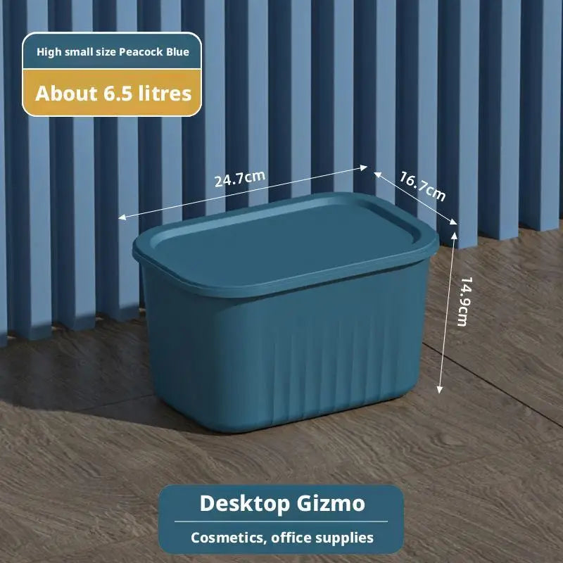 Load image into Gallery viewer, Toy Storage Box with Lid Desktop Plastic Snacks Cosmetics Organizer Basket Dormitory Wardrobe Sundry Pants Clothes Storage Box
