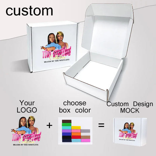 Shipping Boxes For Small Business 10Packs Cardboard Box For Shipping Customize Logo Gift Box Wig Packaging Storage Box