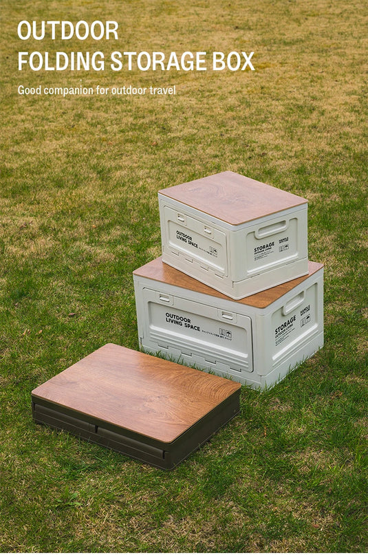 Outdoor Storage Box Camping Folding Box Camping Organizer Car Trunk Wooden Lid Industrial Air Storage Box