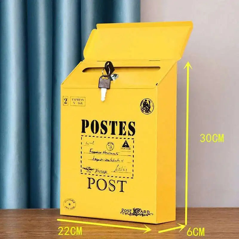 Load image into Gallery viewer, Household Industrial Style Photography Prop Mailbox Retro Christmas Mailboxes Tin Letter Box Vertical Suggestion Box Letter Box
