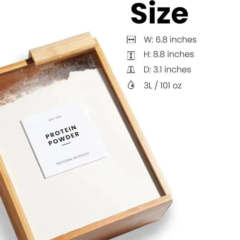 Load image into Gallery viewer, New Household Kitchen Bamboo and Wood Sliding Grain Storage Box Wooden Food Storage Box Dispenser
