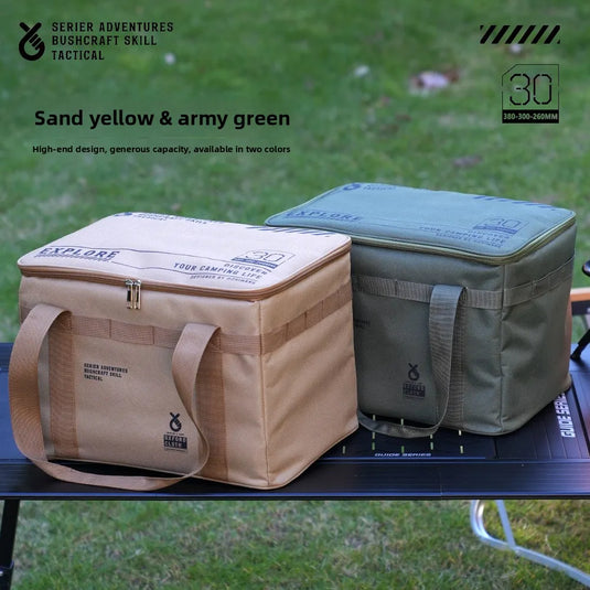 Outdoor folding large capacity storage box, picnic camping equipment storage box, outdoor tactical storage bag