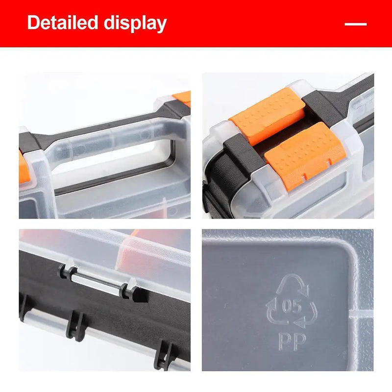 Load image into Gallery viewer, Handheld Tool Box Organizer Sets  Compartment Small Parts Boxes Large Capacity Thickened Plastic Hardware Tool Storage Box
