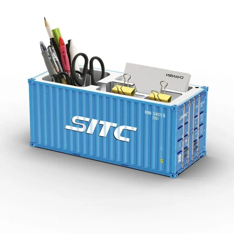Load image into Gallery viewer, Miniature Realistic Shipping Container Model Simple Multifunctional Office Desktop Pen Holder Storage Box Home Decor Craft
