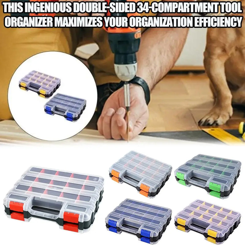 Load image into Gallery viewer, Handheld Tool Box Organizer Sets  Compartment Small Parts Boxes Large Capacity Thickened Plastic Hardware Tool Storage Box
