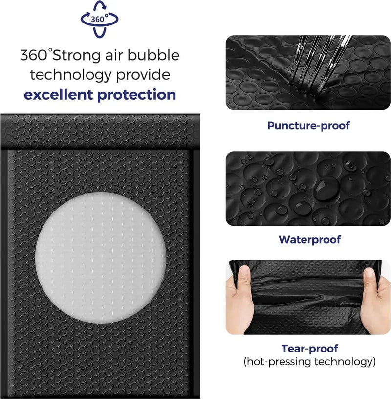 Load image into Gallery viewer, 100 Pcs Bubble Mailers Bubble Padded Mailing Envelopes Mailer Poly for Packaging Shipping Bag Black Business Supplies
