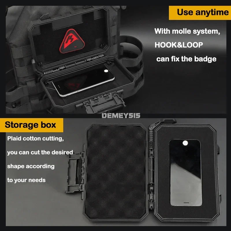 Load image into Gallery viewer, Tactical Equipments Storage Box  Waterproof Outdoor Hunting Gun Accessories Carry Case Lockable Molle Hard Shell Bag
