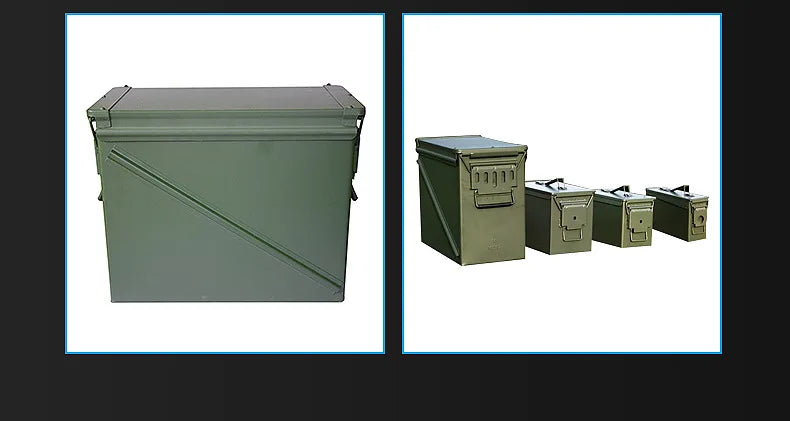 Load image into Gallery viewer, Metal bullet box, iron sheet storage box for hardware tools, small multi-functional protective portable ammunition empty box
