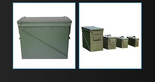 Metal bullet box, iron sheet storage box for hardware tools, small multi-functional protective portable ammunition empty box