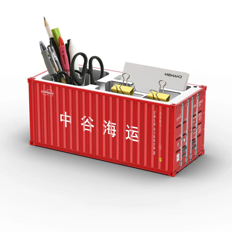 Load image into Gallery viewer, Miniature Realistic Shipping Container Model Simple Multifunctional Office Desktop Pen Holder Storage Box Home Decor Craft
