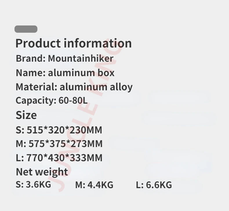Load image into Gallery viewer, MOUNTAINHIKER Outdoor Storage Box Camping Picnic Travel Aluminum Alloy Large Capacity Box Silver Storage Bag 30-80L
