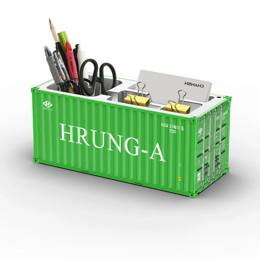 Miniature Realistic Shipping Container Model Simple Multifunctional Office Desktop Pen Holder Storage Box Home Decor Craft