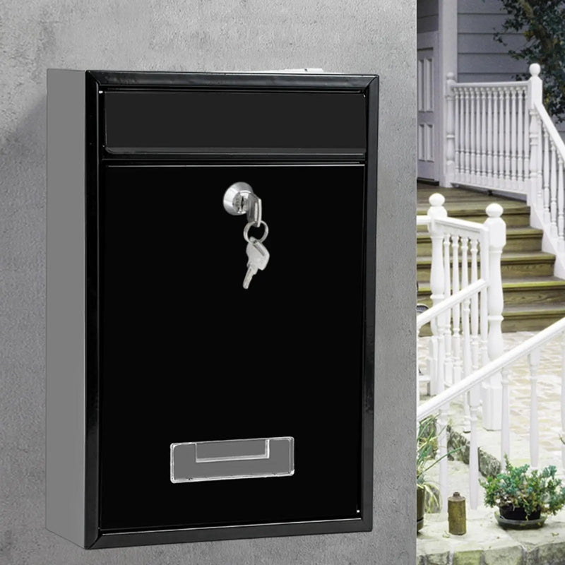 Load image into Gallery viewer, Wall Mounted Mailbox Lockable with 2 Keys Postbox Iron Post Letter Mail Insertion for Outdoor Home Office External Gate Door
