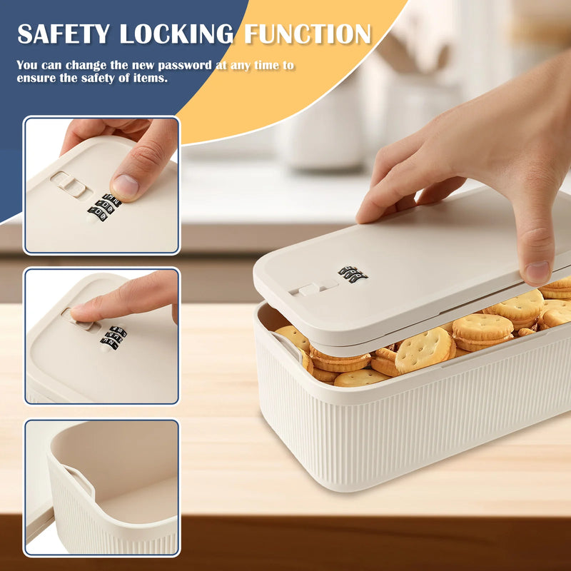 Load image into Gallery viewer, Lockable Storage Box Versatile Safe Small Storage Box Portable Food Refrigerator Container Home Personal Items Safe Lockbox
