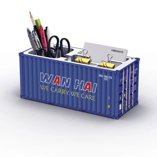 Miniature Realistic Shipping Container Model Simple Multifunctional Office Desktop Pen Holder Storage Box Home Decor Craft