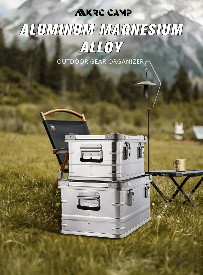 Load image into Gallery viewer, DOTWISE Outdoor Storage Box 30-80L Large Capacity Aluminum Alloy Box For Camping Picnics Travel Home Storage Organization

