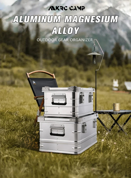 DOTWISE Outdoor Storage Box 30-80L Large Capacity Aluminum Alloy Box For Camping Picnics Travel Home Storage Organization
