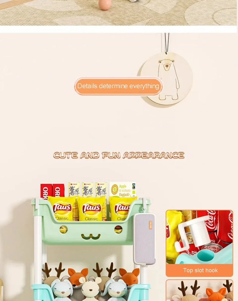 Load image into Gallery viewer, Toy Storage Trolley Bookshelf Kitchen Organizer Bathroom Accessories Snack Rack for Children Storage Organizer Kitchen Storage
