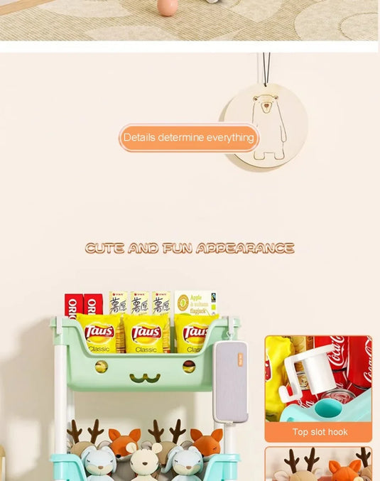 Toy Storage Trolley Bookshelf Kitchen Organizer Bathroom Accessories Snack Rack for Children Storage Organizer Kitchen Storage
