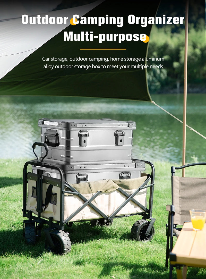 Load image into Gallery viewer, DOTWISE Outdoor Storage Box 30-80L Large Capacity Aluminum Alloy Box For Camping Picnics Travel Home Storage Organization
