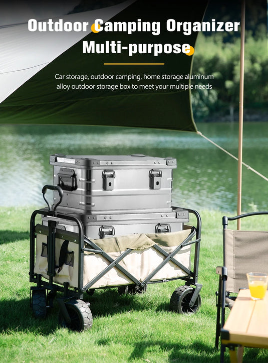 DOTWISE Outdoor Storage Box 30-80L Large Capacity Aluminum Alloy Box For Camping Picnics Travel Home Storage Organization