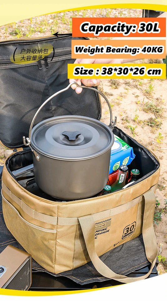 30L Outdoor Storage Bag Large Capacity Folding Storage Box Picnic Camping Hiking Equipment Storage Box Waterproof Organizer