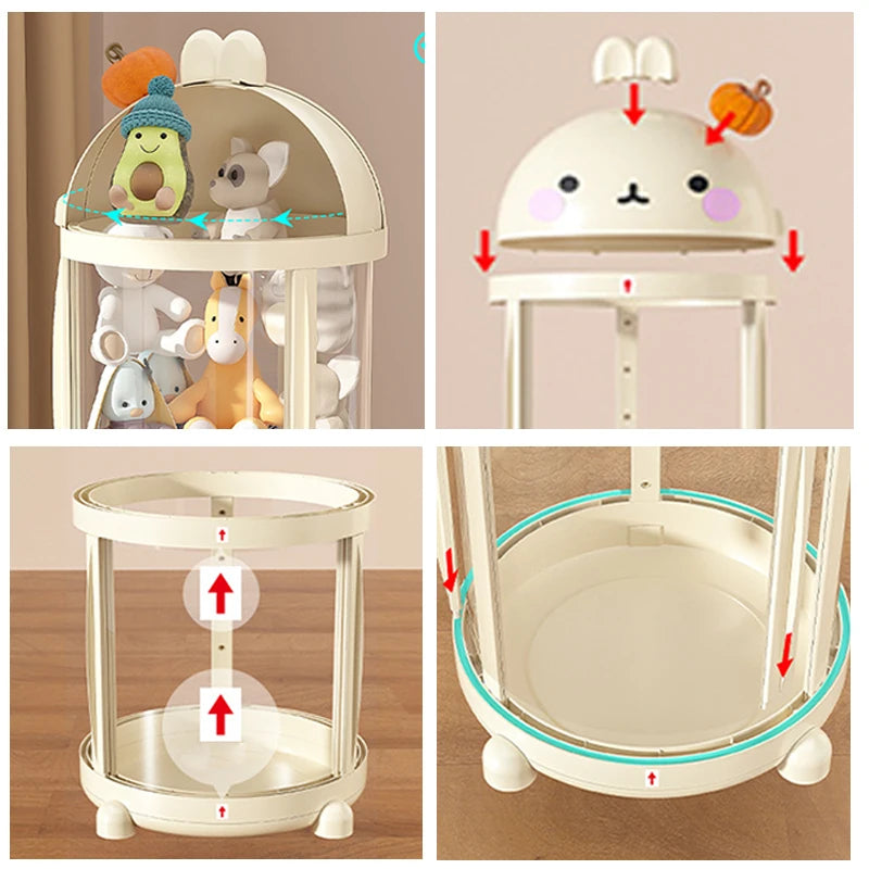 Load image into Gallery viewer, Doll Storage Box Large Capacity Organization Children's Plush Toys Bucket Home Multi-layer Push The Door Toy Organizer Kid Gift
