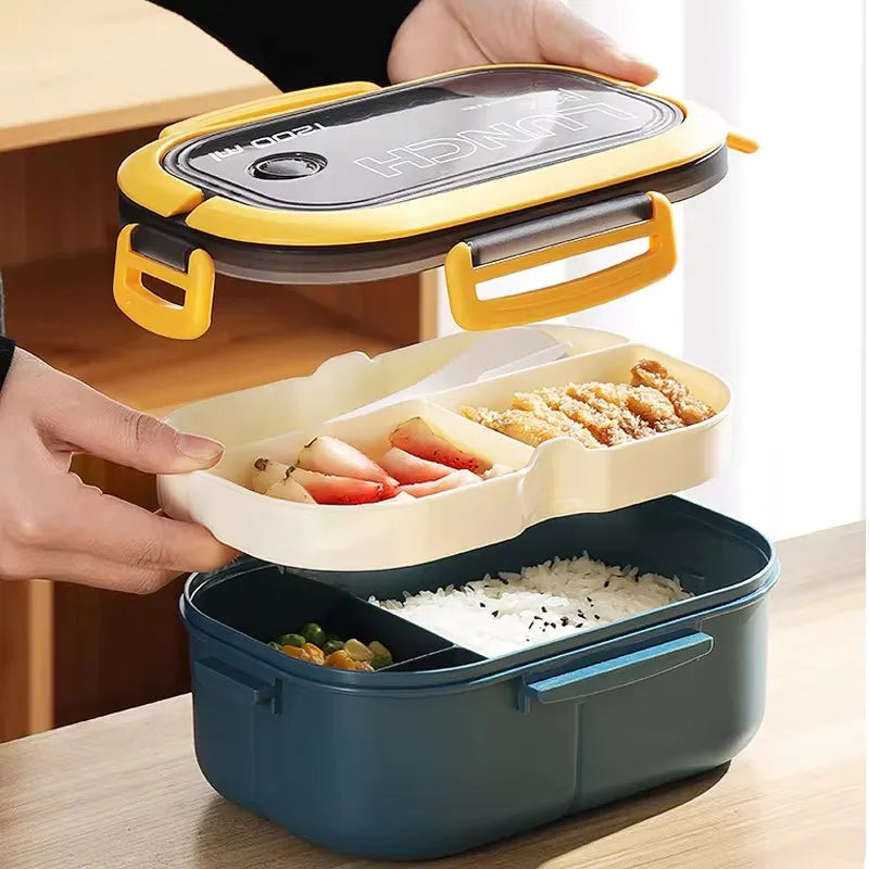 Load image into Gallery viewer, Kitchen Supplies: Single-layer, Double-layer Portable Fruit Food Box, Lunch Box with Fork Spoon and Spoon Preservation Box
