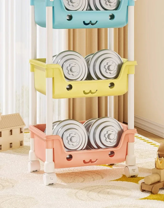 Toy Storage Trolley Bookshelf Kitchen Organizer Bathroom Accessories Snack Rack for Children Storage Organizer Kitchen Storage