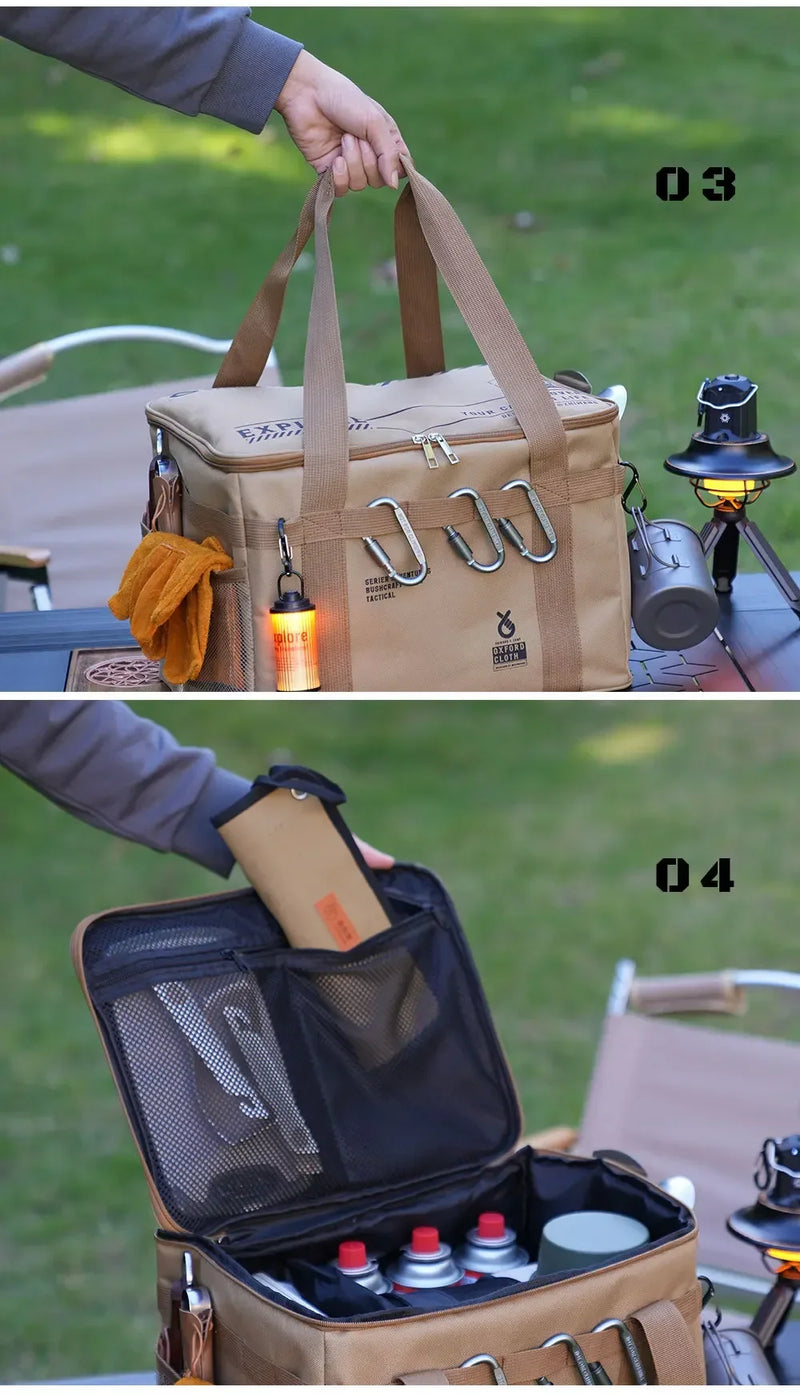 Load image into Gallery viewer, Outdoor folding storage box, picnic camping equipment storage box, tableware and kitchenware storage bag, large capacity
