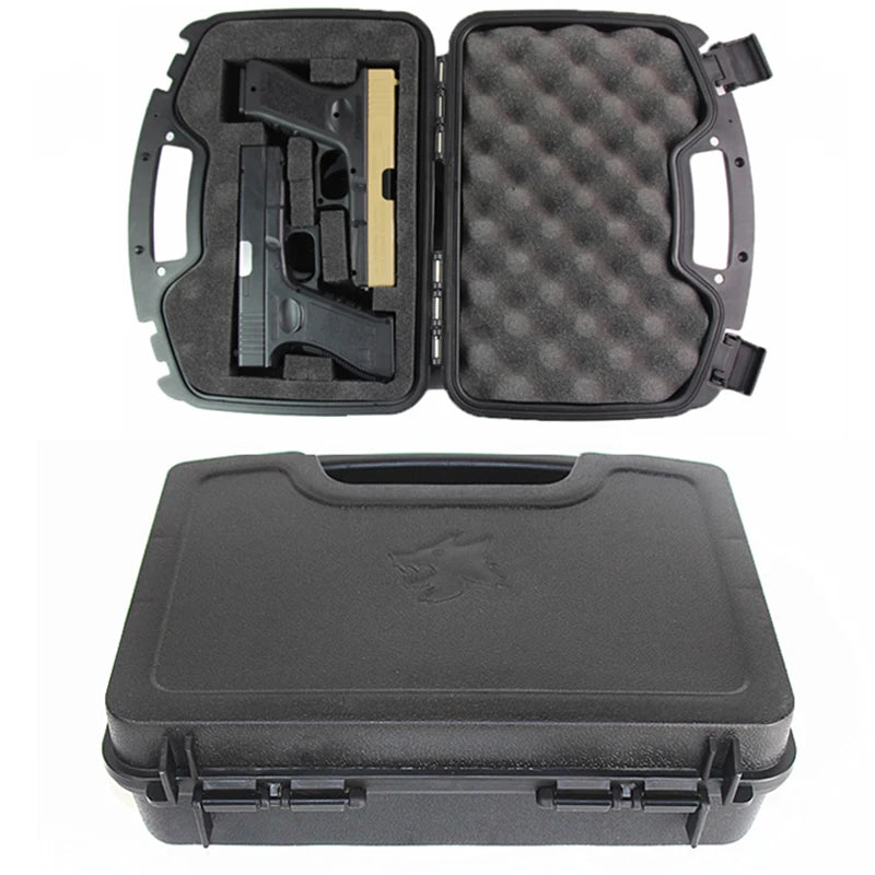 Load image into Gallery viewer, Hard box with foam, lockable waterproof portable 2 pistols, used for storage box of outdoor shooting and Hunting shooting ground
