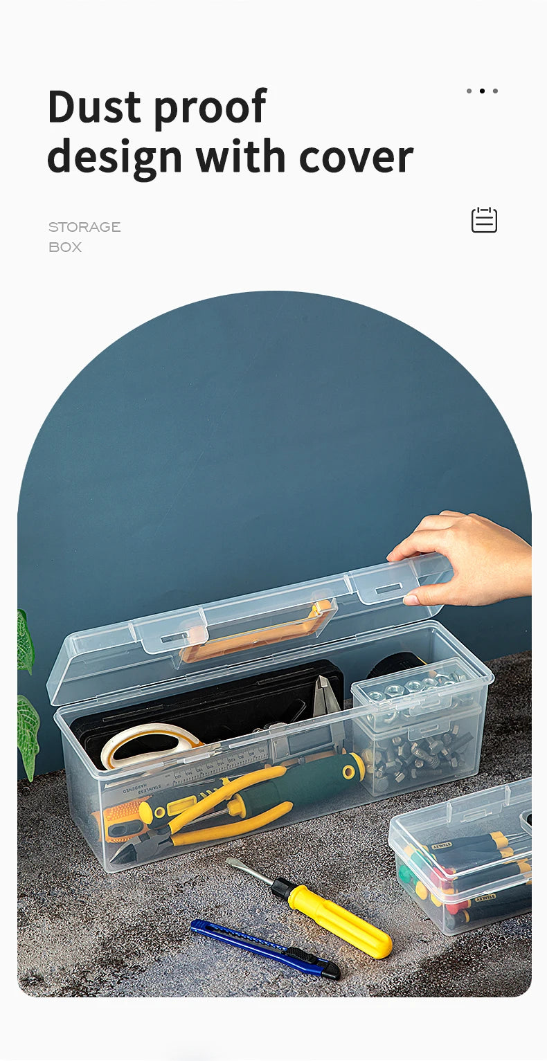 Load image into Gallery viewer, Transparent Handheld Toolbox Portable Large Capacity Thickened Plastic Hardware Tool Storage Box With Handle Tool Organizer Box
