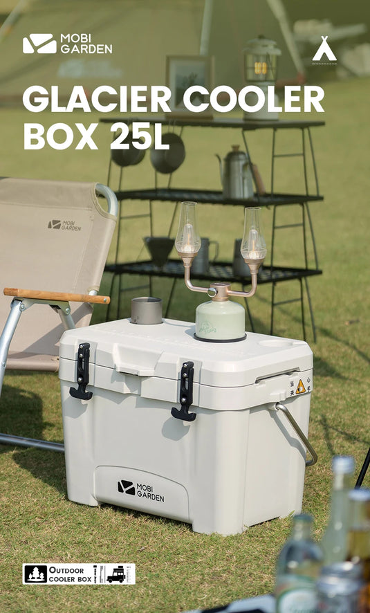 MOBI GARDEN Camping Ice Box 25L Portable Large Capacity Car Refrigerator Food Barbecue Cold Storage Outdoor