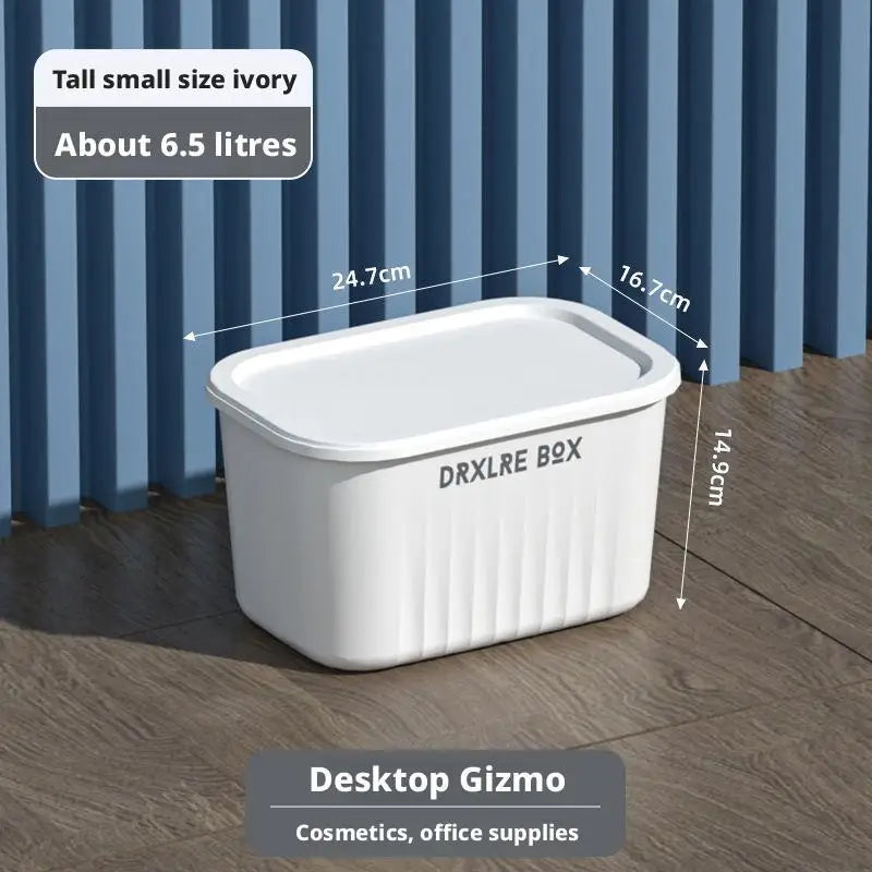 Load image into Gallery viewer, Toy Storage Box with Lid Desktop Plastic Snacks Cosmetics Organizer Basket Dormitory Wardrobe Sundry Pants Clothes Storage Box
