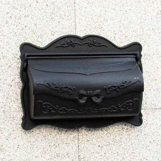 Matte Black European Rustic Iron Mailbox Vintage Bucket Tin Newspaper Post Letter Box Aluminum Design