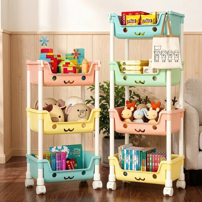 Load image into Gallery viewer, Toy Storage Trolley Bookshelf Kitchen Organizer Bathroom Accessories Snack Rack for Children Storage Organizer Kitchen Storage
